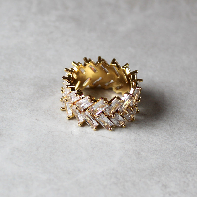 2 ROW BAGUETTE RING - GOLD