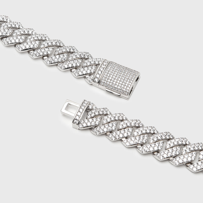 14MM PRONG CHAIN - WHITE GOLD